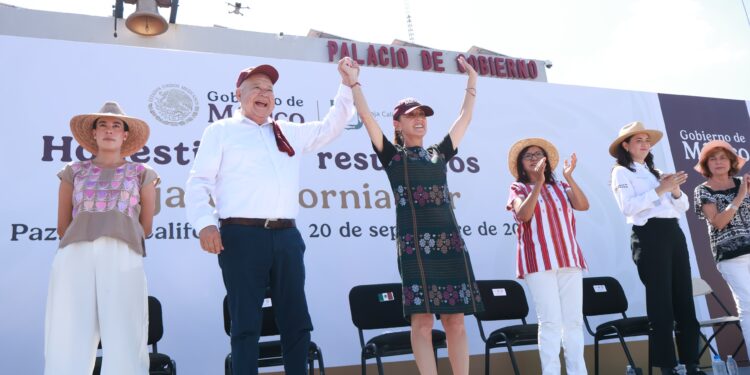Recibe Víctor Castro a la presidenta Claudia Sheinbaum y refrenda respaldo de Baja California Sur