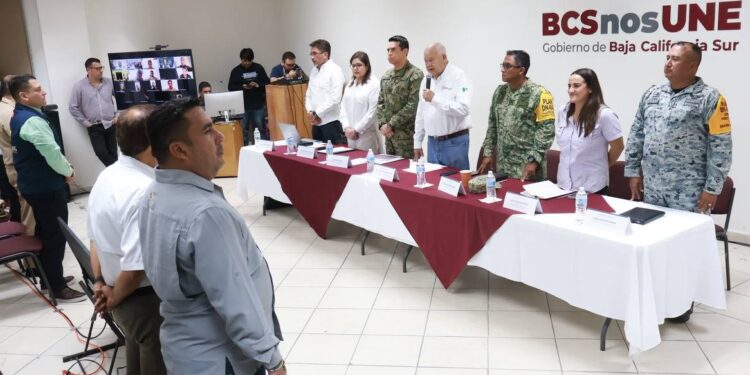 Refuerza BCS coordinación y vigilancia ante la tormenta tropical “Marie”