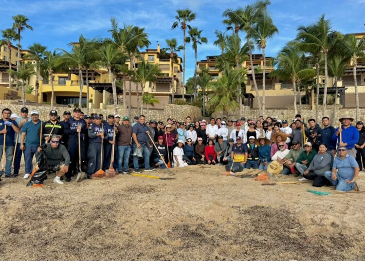Realizan jornada de limpieza y concientización en zona costera de Cabo San Lucas tras lluvias